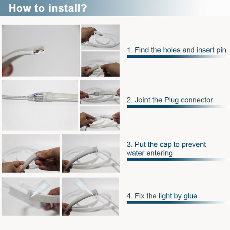 how to install high voltage led strip lights